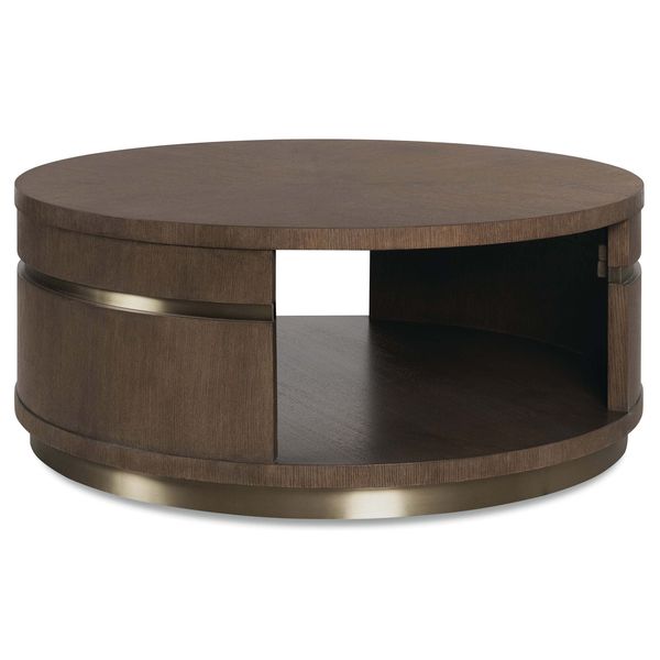 Tavolino cocktail rotondo Roll With It, Rovere Scuro