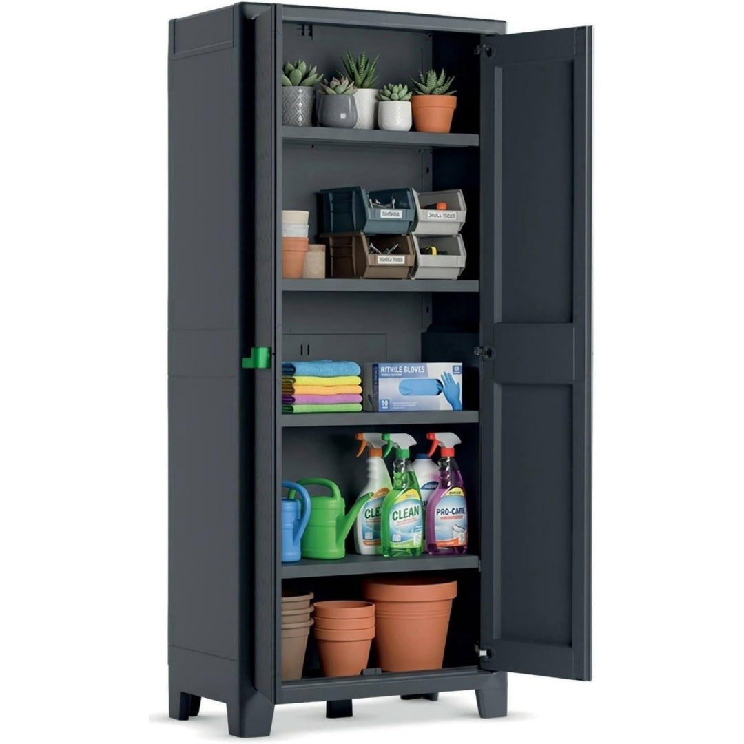 Armadio Dmora Armadio 4 Ripiani 80x44x182 cm Moby Alto XL Antracite