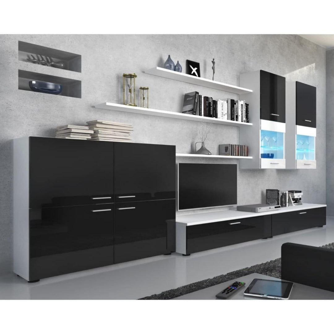 Set soggiorno Skraut Home - Mobili per Soggiorno - 189 x 300 x 42 cm - Sistema di Illumin 189 x 300 x 42 cm