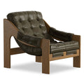 Sedia Halston in pelle, Muschio Dulane