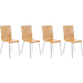 Sedia CLP Set 4 Sedie Visitatore Pepe I Sedia Attesa con Seduta in Legno E Telaio