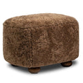Pouf ovale Bilbury, Pelliccia Ambra